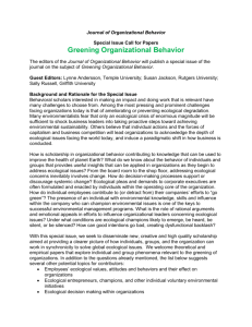 Greening Organizational Behavior - Leeds University Business School