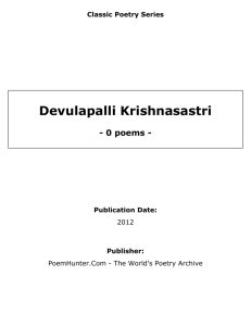 Devulapalli Krishnasastri - poems -