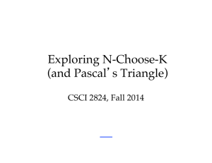 Exploring N-Choose-K (and Pascal's Triangle)