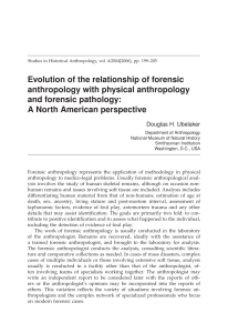 Evolution of the relationship of forensic anthropology with physical