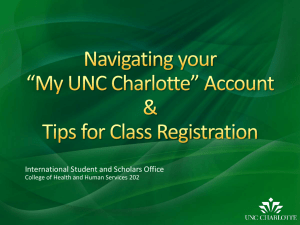 My UNC Charlotte Online Demo - International Student and Scholar