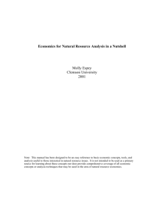 Economics for Natural Resource Analysis in a Nutshell