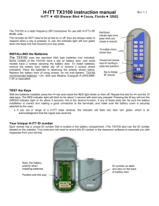 H-ITT TX3100 instruction manual