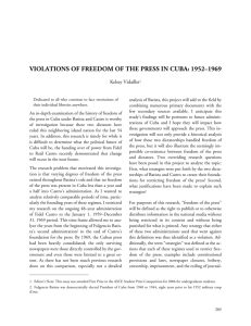 Violations of Freedom of the Press in Cuba: 1952–1969