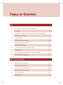 TABLE OF CONTENT