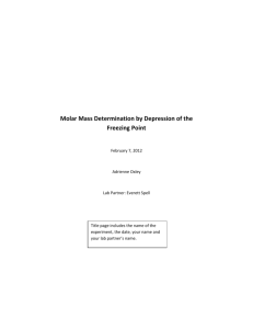 Molar Mass Determination by Depression of the