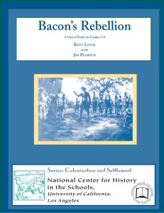 Bacon's Rebellion - World History: The Big Eras