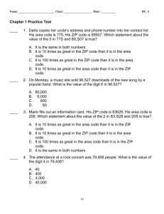 Chapter 1 Practice Test - New Providence School District
