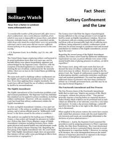 Fact Sheet: Solitary Confinement and the Law