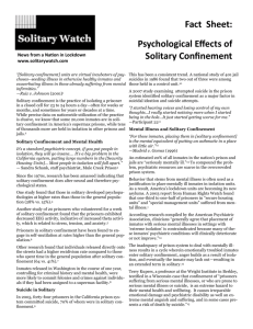 Fact Sheet: Psychological Effects of Solitary