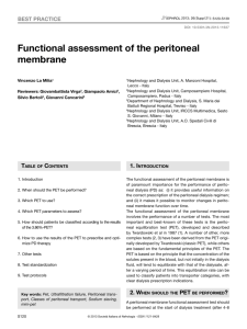 Functional assessment of the peritoneal membrane