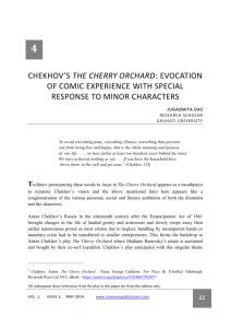 chekhov's the cherry orchard: evocation of comic experience with