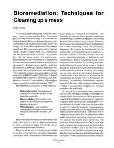 Bioremediation: Techniques for Cleaning up a mess