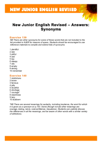 New Junior English Revised – Answers: Synonyms