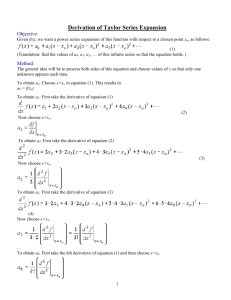 Derivation of Taylor Series Expansion