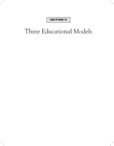 Section V — Three Educational Models