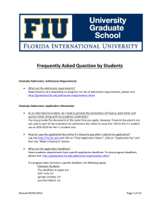 Frequently Asked Question by Students - FIU