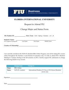 FLORIDA INTERNATIONAL UNIVERSITY Request to Attend FIU