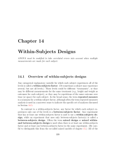 Chapter 14 Within-Subjects Designs