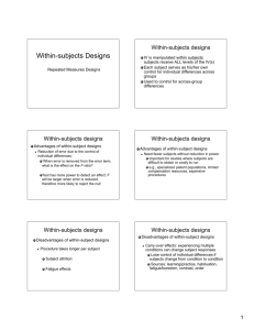 Within-subjects Designs