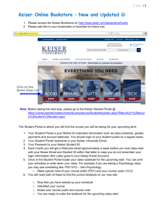 Keiser Online Bookstore – New and Updated