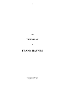 The Tenor Saxophone of Frank