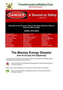 A Second on Safety The Massey Energy Disaster