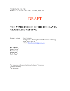 the atmospheres of the ice giants, uranus and neptune