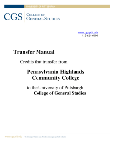 Transfer Manual Pennsylvania Highlands Community College