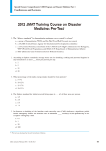 2012 JMAT Training Course on Disaster Medicine: Pre