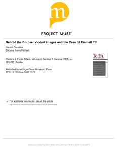 Behold the Corpse: Violent Images and the Case of Emmett Till