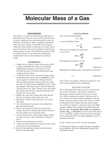 Molecular Mass of a gas