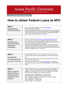 How to Obtain Federal Loans at APU