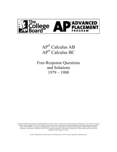Free-Response Questions and Solutions 1979 – 1988