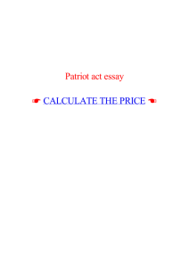 Patriot act essay