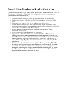 Course Syllabus Guidelines for Brandeis School of Law