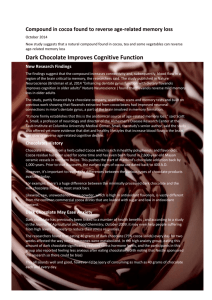 Dark Chocolate Improves Cognitive Function
