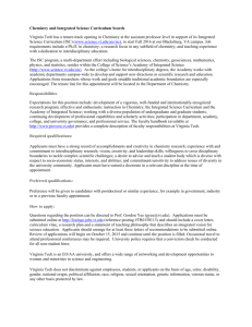 Chemistry and Integrated Science Curriculum Search Virginia Tech