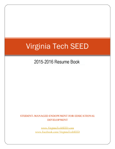 SEED Resume Book 2015-2016