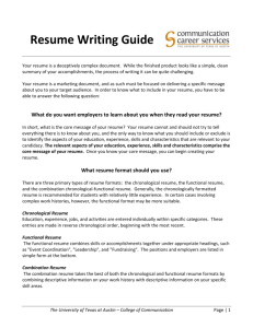 Resume Writing Guide - College of Communication