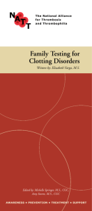 Family Testing For Clotting Disorders