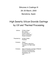 High Density Silicon Dioxide Coatings by UV and Thermal Processing
