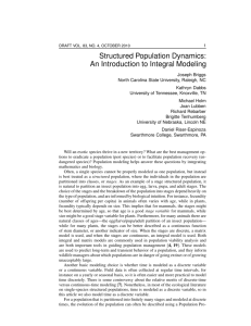 Structured Population Dynamics: An Introduction to Integral Modeling