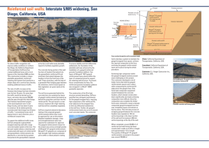 Reinforced soil walls: Interstate 5/805 widening, San Diego