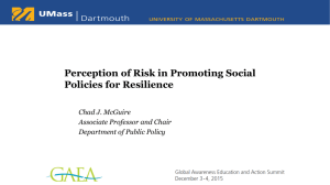 Perception of Risk in Promoting Social Policies for Resilience