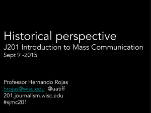 J201 Introduction to Mass Communication