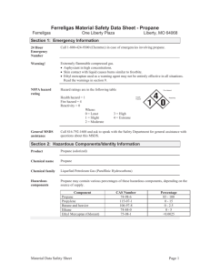 Material Safety Data Sheet (Propane)