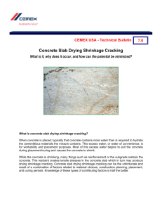 Concrete Slab Drying Shrinkage Cracking