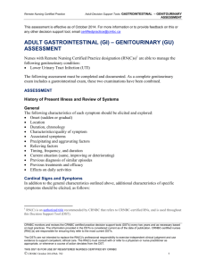 Adult Gastrointestinal (GI) - Genitourinary (GU) Assessment