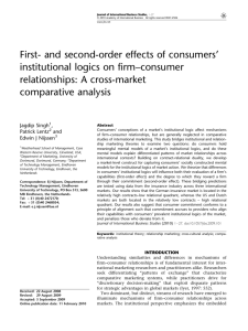 First- and second-order effects of consumers' institutional logics on